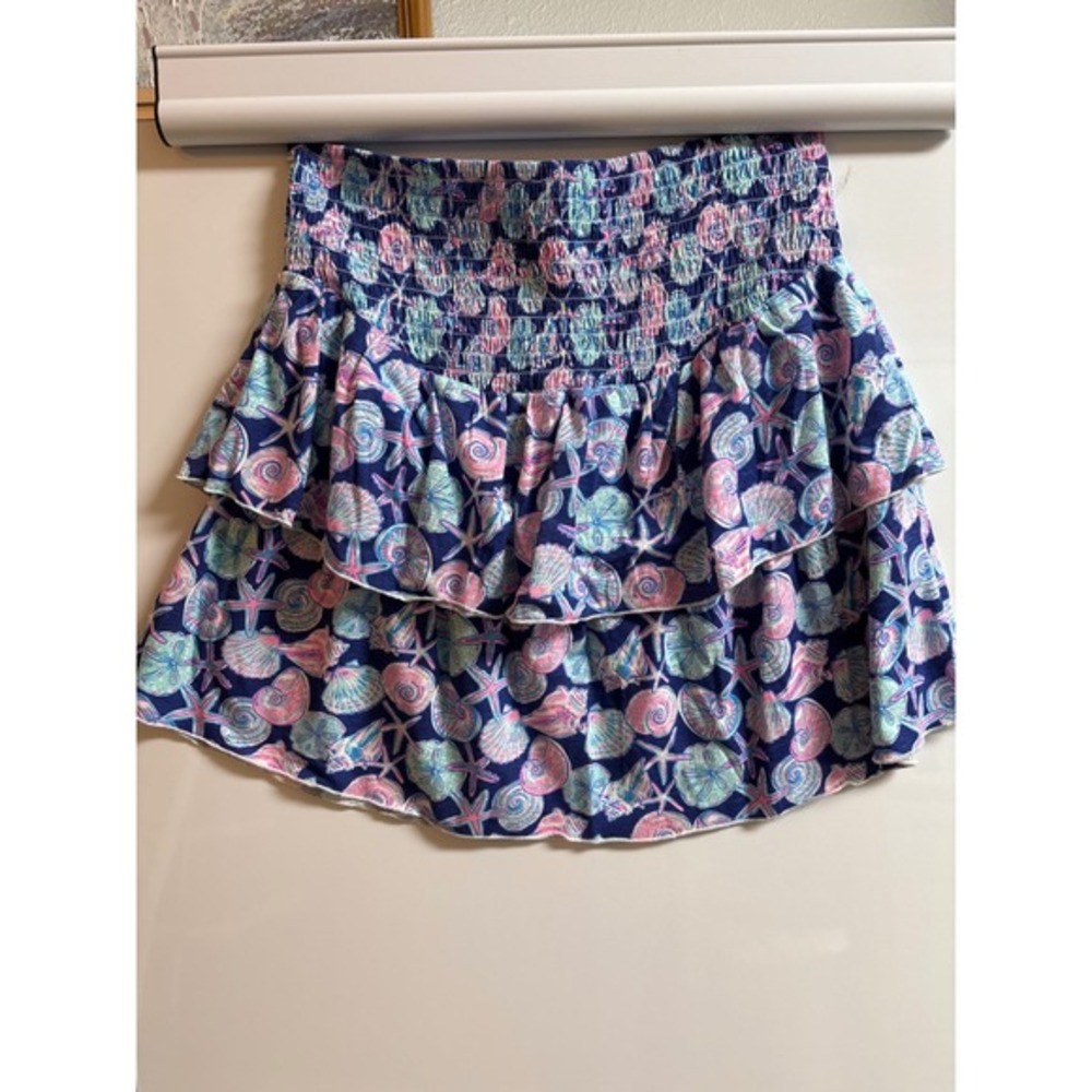 Simply Southern NWT skirt size‎ large pink blue seashells